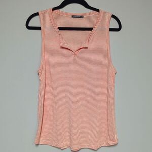 Staccato Orange and White Tank
